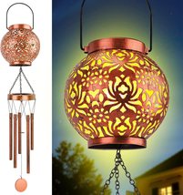 Solar Wind Chimes for Outside,  Hanging Lantern Led Solar Lights Windchimes Outd - £24.59 GBP