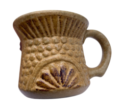 Vintage Pottery Mug Textured Sunrise P.C. USA Tan Brown Southwestern Wid... - $928.11 MXN