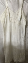 Vintage Slip ~Sz 34 Tricot All Nylon~Lace Bust ~Usa~White - £15.76 GBP