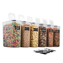 6 Pack Airtight Cereal &amp; Dry Pet Food Storage Container - Bpa Free Plastic Kitch - £37.95 GBP