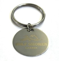 Gulf Shores, Alabama Ocean with Dolphins Stainless Steel Round Keychain - £11.52 GBP