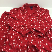 vintage Charter Club Snowman Sleep Pajama Lounge Pants Button Shirt Set Medium - £31.96 GBP