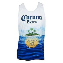 Corona Extra Beach Scene Men&#39;s Tank Top Blue - £25.46 GBP+