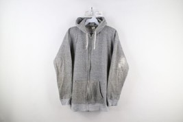 Vtg 70s Streetwear Mens Medium Blank Triblend Full Zip Hoodie Heather Gray USA - £100.63 GBP