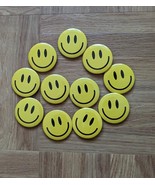 (25) 1.25&quot; Handmade Pinback Button Badge Yellow Smiley Faces (Approx. 32mm) - $20.99
