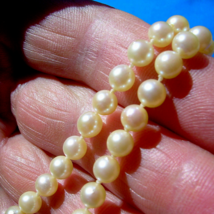 PEARL NECKLACE VINTAGE CHOKER AMAZING 14K GOLD ART DECO GATSBY ERA CLASP - $2,750.25