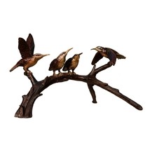 Four Hummingbirds on Branch Bronze Tabletop Sculpture - £551.12 GBP