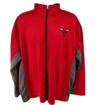 Chicago Bulls Majestic Track Jacket Size 2XL Red Embroidered Bull Logo - £31.25 GBP