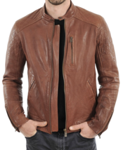 Mens Leather Jacket Stylish Genuine Lambskin Motorcycle Bomber Biker Jac... - $160.00 CAD