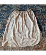 Vintage Valentino Intimo Half Slip Skirt Lace Peach Floral Elastic Slit ... - $162.92 CAD