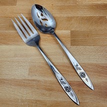 Oneida MY ROSE Serving Spoon and Fork Community Stainless Flatware 8 1/4&quot; 21cm - £11.19 GBP