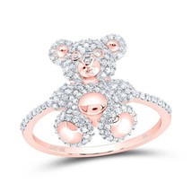 0.50cttw Diamond Teddy Bear Womens Ring 10k Rose Gold Band - $608.85