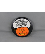 Vintage McDonalds Pin - Halloween Gift Certificates Jack-o-Lantern Cellu... - $15.00