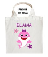Baby Sister Shark Trick or Treat Bag, Baby Girl Shark Halloween Loot Bag - £9.73 GBP+