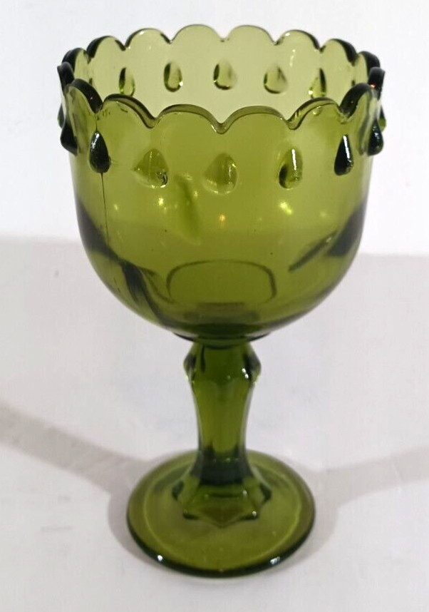 Vintage INDIANA GLASS Green TEARDROP GOBLET Water Wine Tear Drop - $7.59