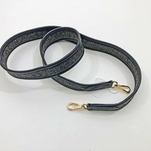 JEN &amp; CO.  Guitar Style Strap 48x1.5 inches Black Gold Thread Goldtone C... - $277.27 MXN