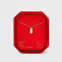 A New Day™ 14K Gold Plated Cubic Zirconia Halo Pear Bow Pendant Necklace - $16.45 CAD