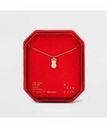 A New Day™ 14K Gold Plated Cubic Zirconia Halo Pear Bow Pendant Necklace - $217.55 MXN