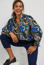 Anthropologie Maeve Masha Volnova Carmiel Button Down 0 Leopard Blouse Shirt NWT - £48.58 GBP