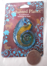 2008 Blue Moon Enchanted Planet Glass Nautilus Shell Pendant Set Double-Sided - £4.64 GBP