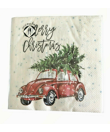 Christmas Tree Red VW Bug Volkswagen Paper Napkins Lunch Dinner 40 Ct 6.... - £21.39 GBP