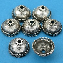 Bali Bead Caps Antique Silver Plated 15mm 15 Grams 7Pcs Approx. - £5.34 GBP