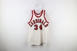 Vintage 70s Mens Size 42 Spell Out Cardinals Basketball Jersey White USA - £33.26 GBP