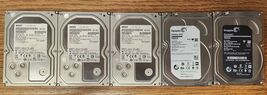 (Lot of 5) Mixed Lot of 3TB SATA 3.5" Hard Drives ST3000DM001 &amp; HUS72403... - $247.50