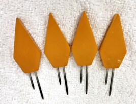 4 Vintage Yellow Butterscotch Bakelite Handle Kob Knobs Corn Cob Picks 3... - $24.26