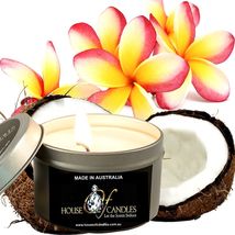 Coconut Frangipani Eco Soy Wax Scented Tin Candles, Vegan Friendly, Hand Poured - £12.05 GBP+