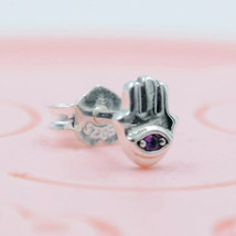 Me Collection Sterling Silver My Hamsa Hand Single Stud Earring with CZ ... - $8.80