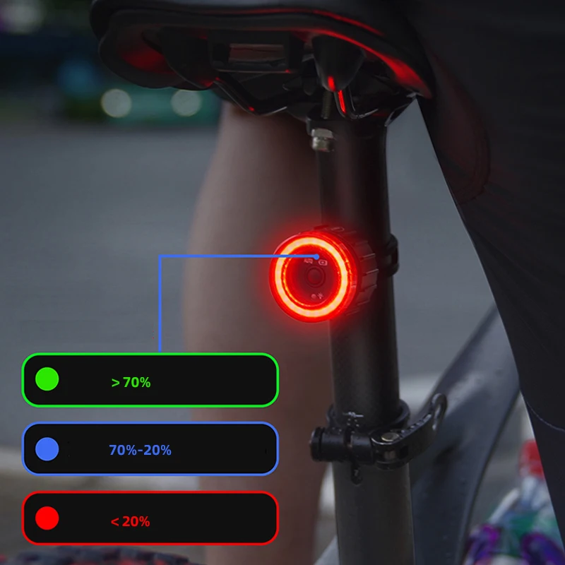 Sporting Smart Sensor Brake Bicycle Tail Light High Visibility Bike Rear Lamp IP - £20.84 GBP