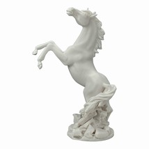Horse Rearing Station Sculpture Statue Sculpture Cast Marble Home Decor ... - $106.40