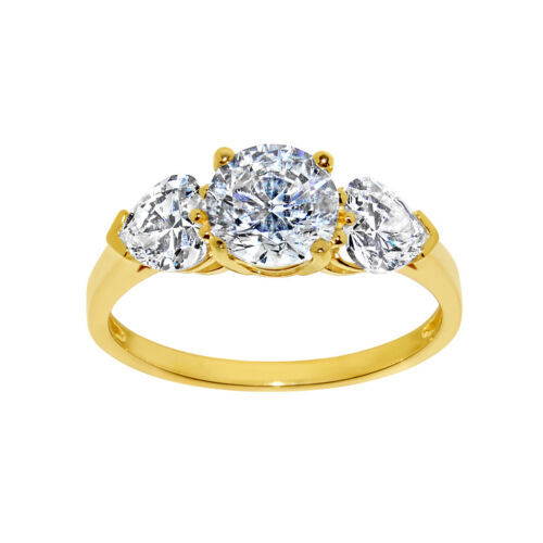 Precious Stars 14k Gold 2ct Round-cut Diamonette CZ Engagement Ring