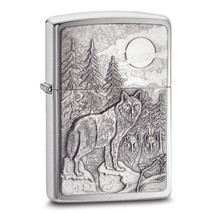 Zippo® Timberwolves Emblem Brushed Chrome™ Lighter - $47.99