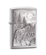 Zippo® Timberwolves Emblem Brushed Chrome™ Lighter - $65.63 CAD