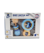 MLB Kansas City Royals Baby Rattle Gift Set Natural Wood Rattles New Box... - £10.31 GBP