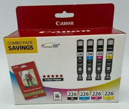 Canon 226 Black Cyan Magenta Yellow Ink Set CLI-226 4546B007 Sealed Retail Box - $37.18
