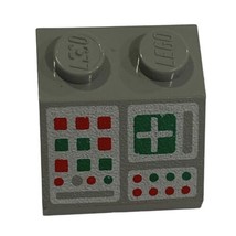 LEGO Classic Space 1pc GRAY 2x2 Printed Slope 45 Inverted Computer 3039p34 - $4.95