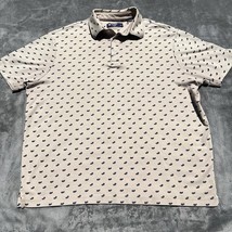Cremieux Classics Mens Polo Shirt Size L Khaki Geo Print - $37.59 CAD