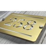 Engraved Custom House Home Number Street Address Gold 6x4 Sign &amp; Offset ... - £17.26 GBP