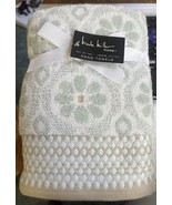 Nicole Miller Hand Towel Set 2- Sherbert Green/White- 100% Cotton - New - €23,91 EUR