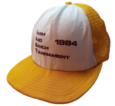 1984 Farm &amp; Ranch Tournament Trucker Mesh Snapback Trucker Ball Cap Hat ... - £29.68 GBP