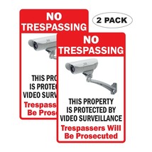 2x No Trespassing Property Protected by Video Surveillance Vinyl Decals - $144.89 MXN