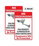 2x No Trespassing Property Protected by Video Surveillance Vinyl Decals - $144.89 MXN