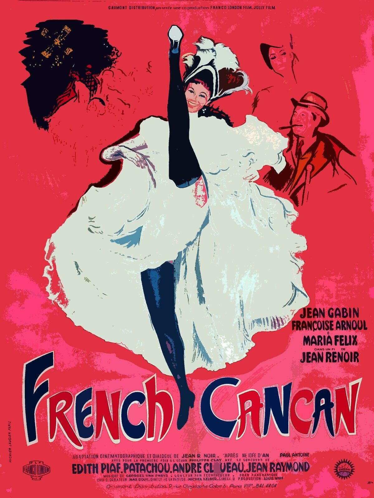 Decorative Poster.Interior wall art room design.French Can Can movie.11494