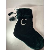 Dark Green Christmas Stocking With the Letter C on it - €8,63 EUR