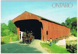 Postcard West Montrose Covered Bridge Kissing Bridge Ontario 4 1/2&quot; x 6 3/4&quot; - £3.05 GBP