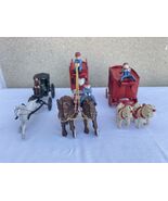Vintage Lot Cast Iron Kenton Overland Bear,Giraffe,Figures,Horses &amp; Cages - $267.29