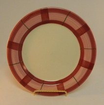 Hartstone Pottery Pink Plaid HRT15 Salad Luncheon Plate Green Accent Lin... - $15.79